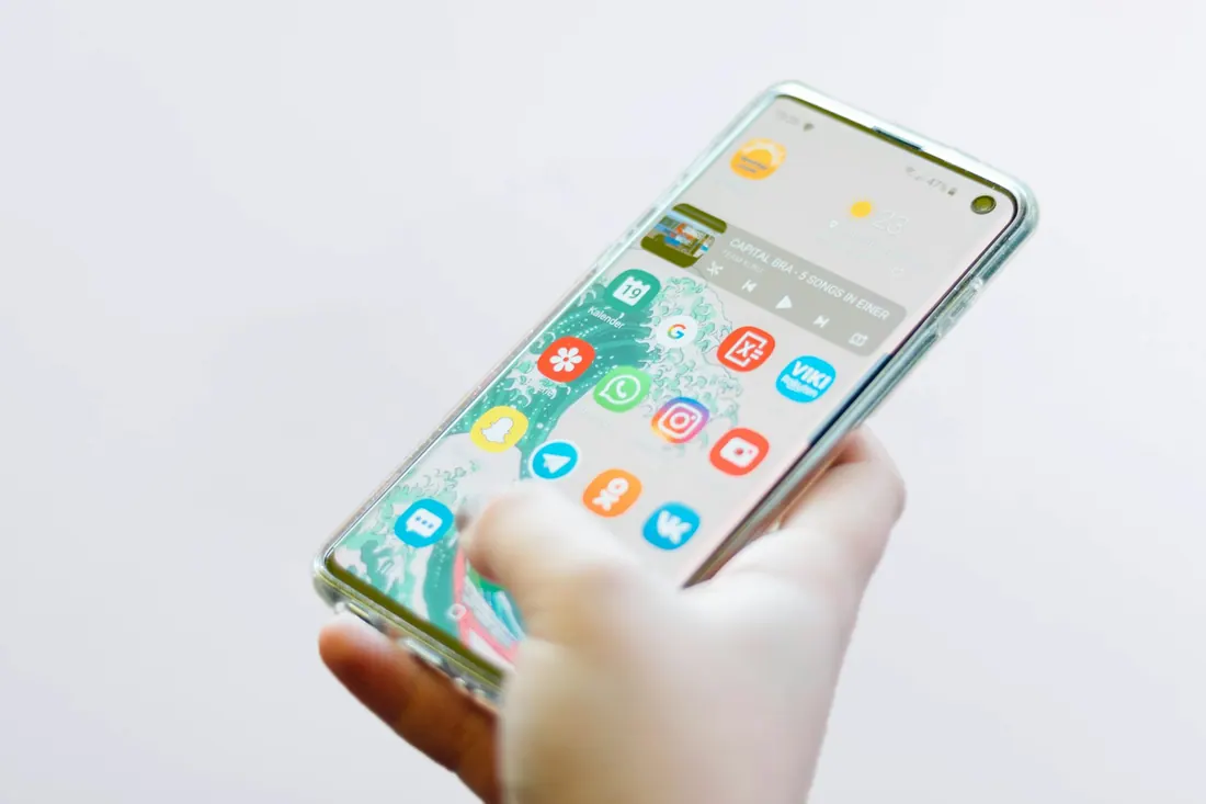 Smartphone held in hand